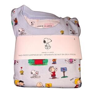 Janie & Jack Peanuts Snoopy Valentine 2 piece pajama set sz 6